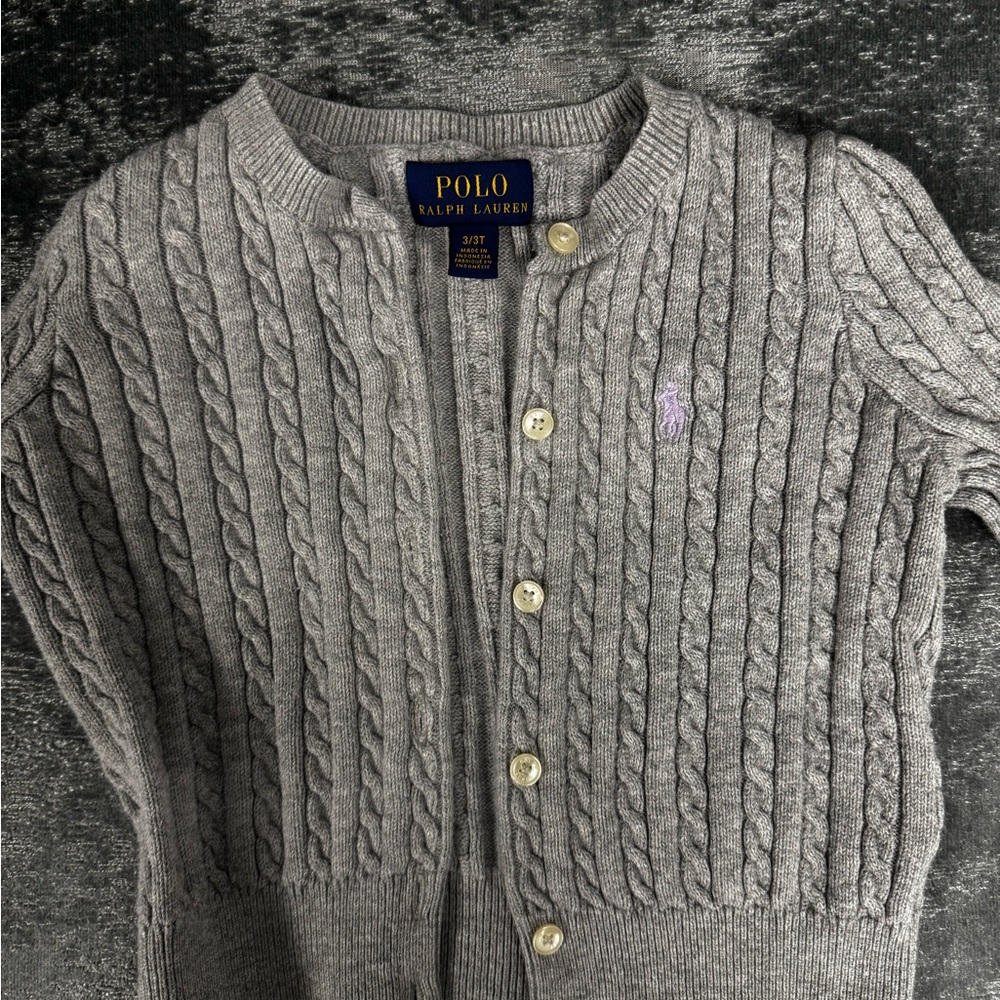 Polo Ralph Lauren Gray Cable Knit Cardigan